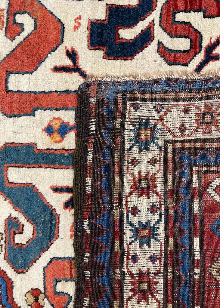 3'9"x8'9" "Cloud Band" Kazak Hand Knotted