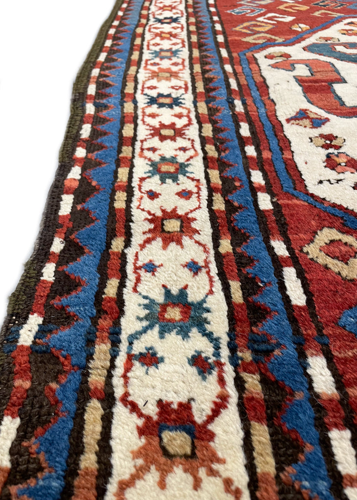 3'9"x8'9" "Cloud Band" Kazak Hand Knotted