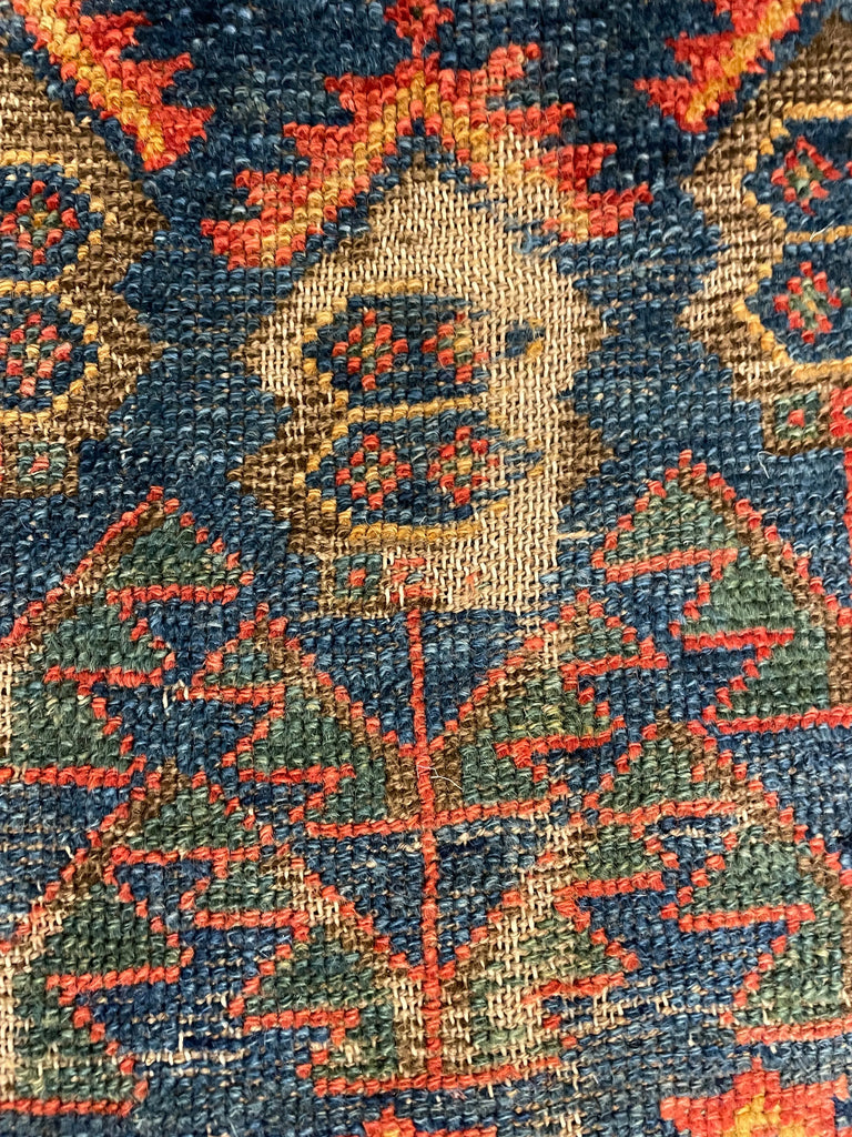 3'9"x9'9" Kurdish Sanjabi Hand Knotted