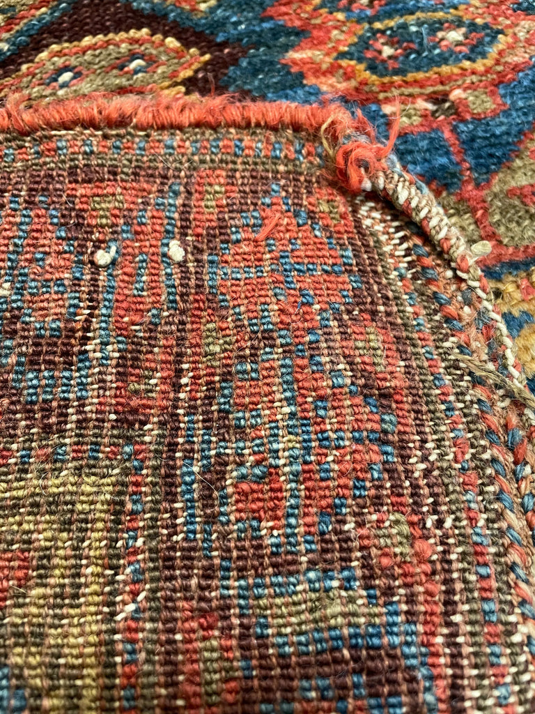 3'9"x9'9" Kurdish Sanjabi Hand Knotted
