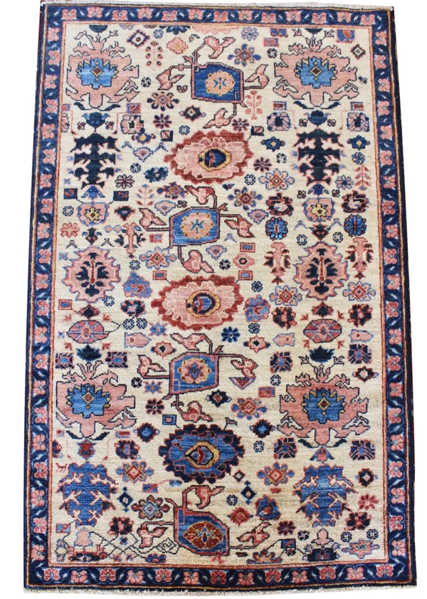 3'x4'11" Afghan-Kuba Hand Knotted