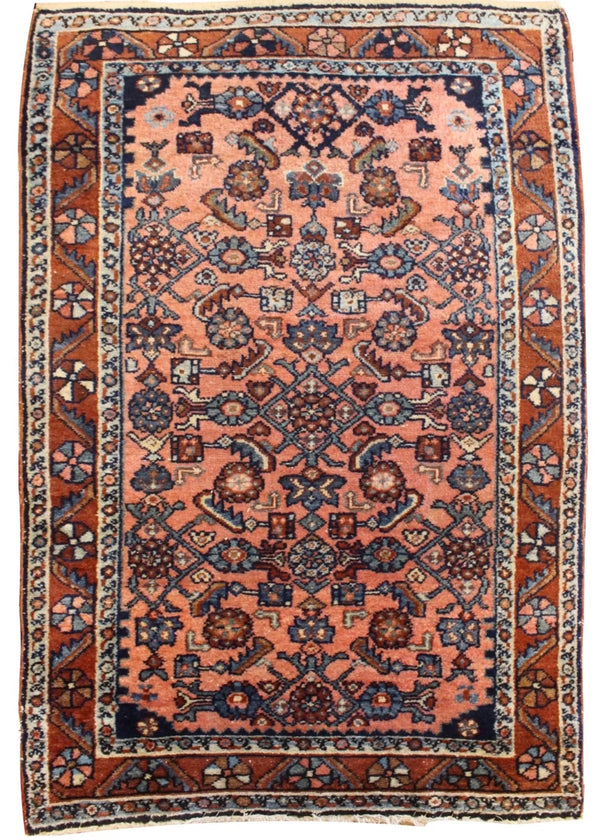 3'x4'6" Hamadan Mehraban Hand Knotted