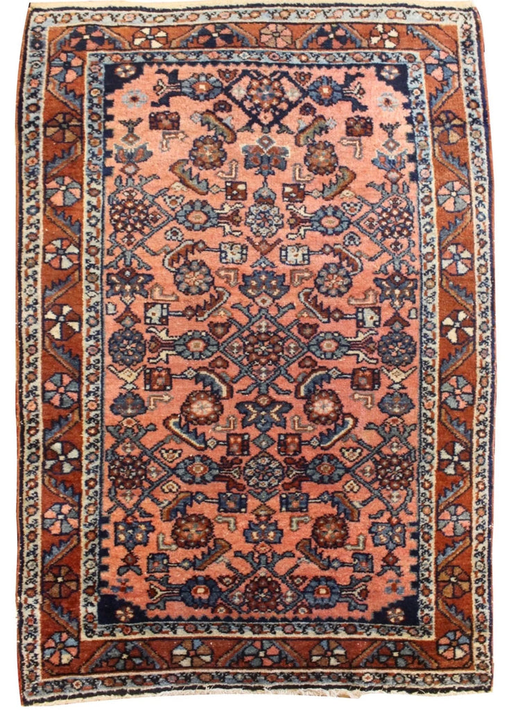 3'x4'6" Hamadan Mehraban Hand Knotted
