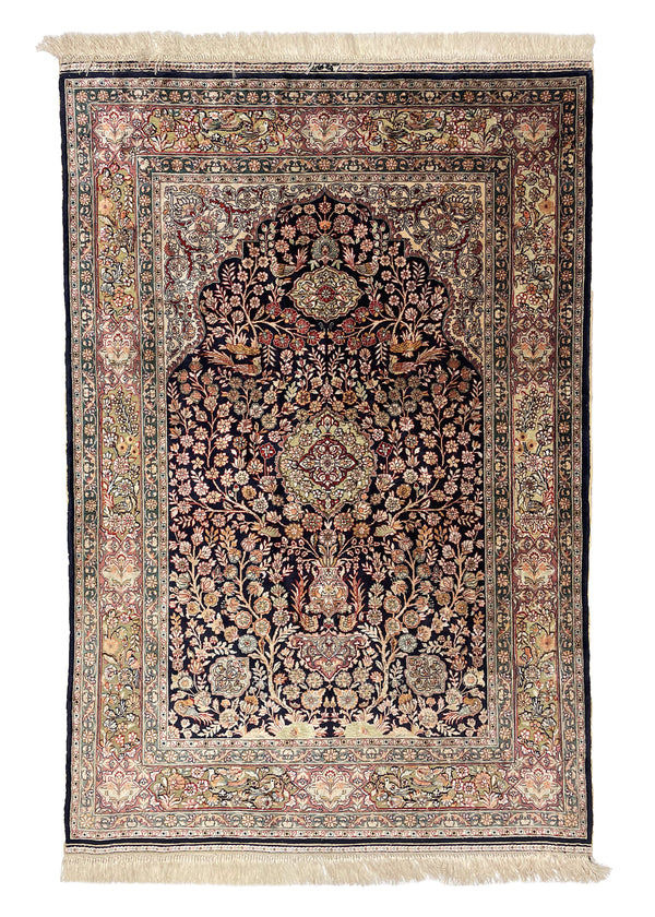 3'x4'7" Hereke Style Prayer Rug Hand Knotted