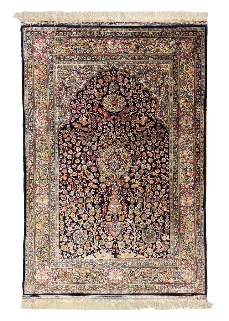 3'x4'7" Hereke Style Prayer Rug Hand Knotted