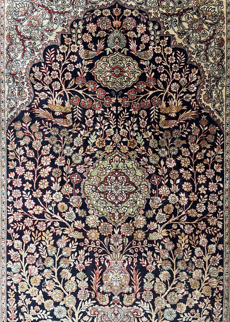 3'x4'7" Hereke Style Prayer Rug Hand Knotted