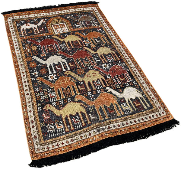 3'x4' Burano Shirvan Hand Knotted