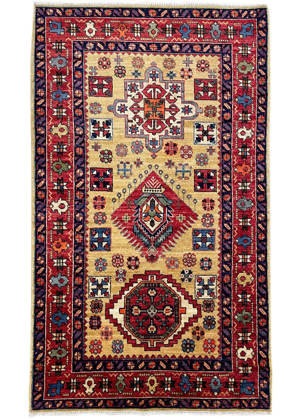 3'x5' Karaja Hand Knotted