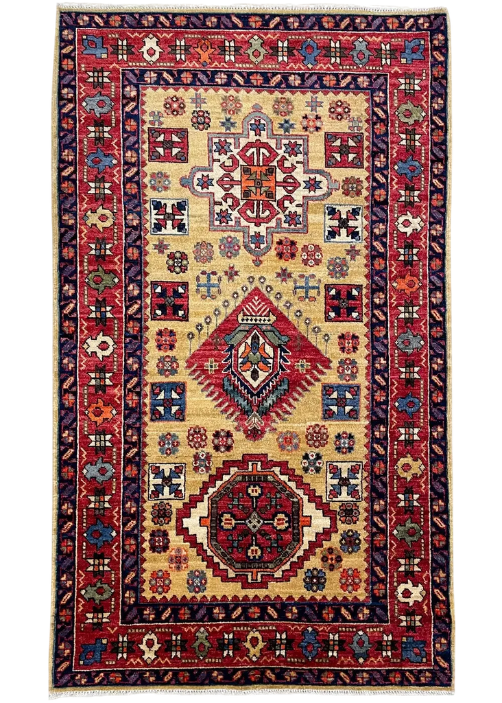 3'x5' Karaja Hand Knotted