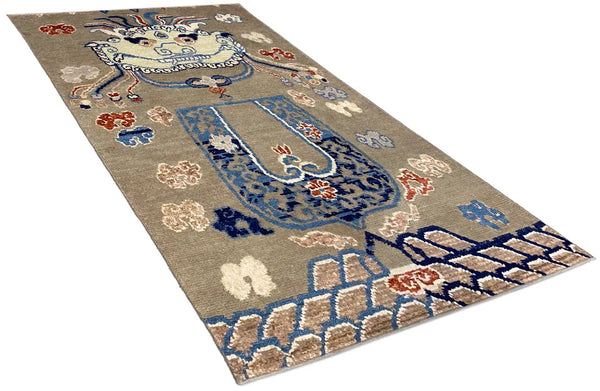 3'x6' Burano Foo Dog Hand Knotted