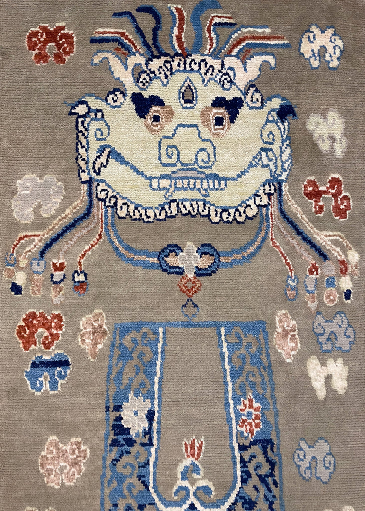 3'x6' Burano Foo Dog Hand Knotted