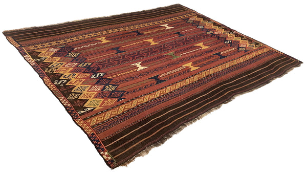 4'10"x4'5" Baluch Sofreh "Eating Cloth" Hand Knotted