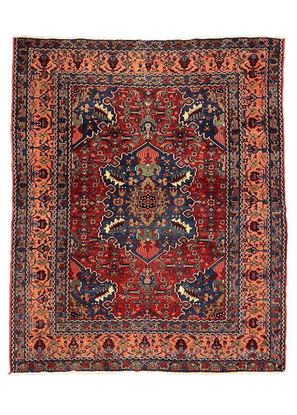 4'10"x5'11" Tabriz Sennehbaft Hand Knotted