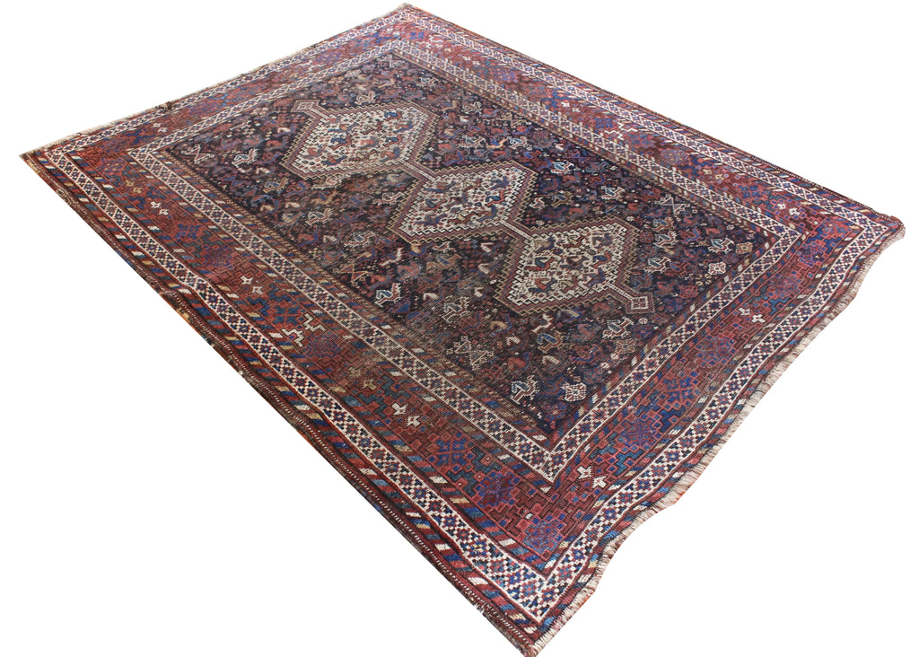 4'10"x6'2" Khamseh Hand Knotted