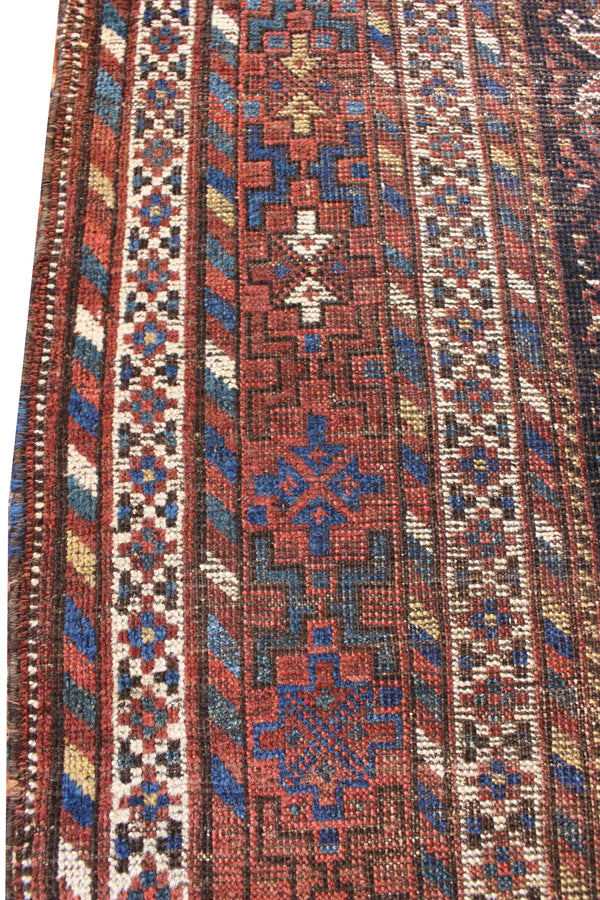 4'10"x6'2" Khamseh Hand Knotted