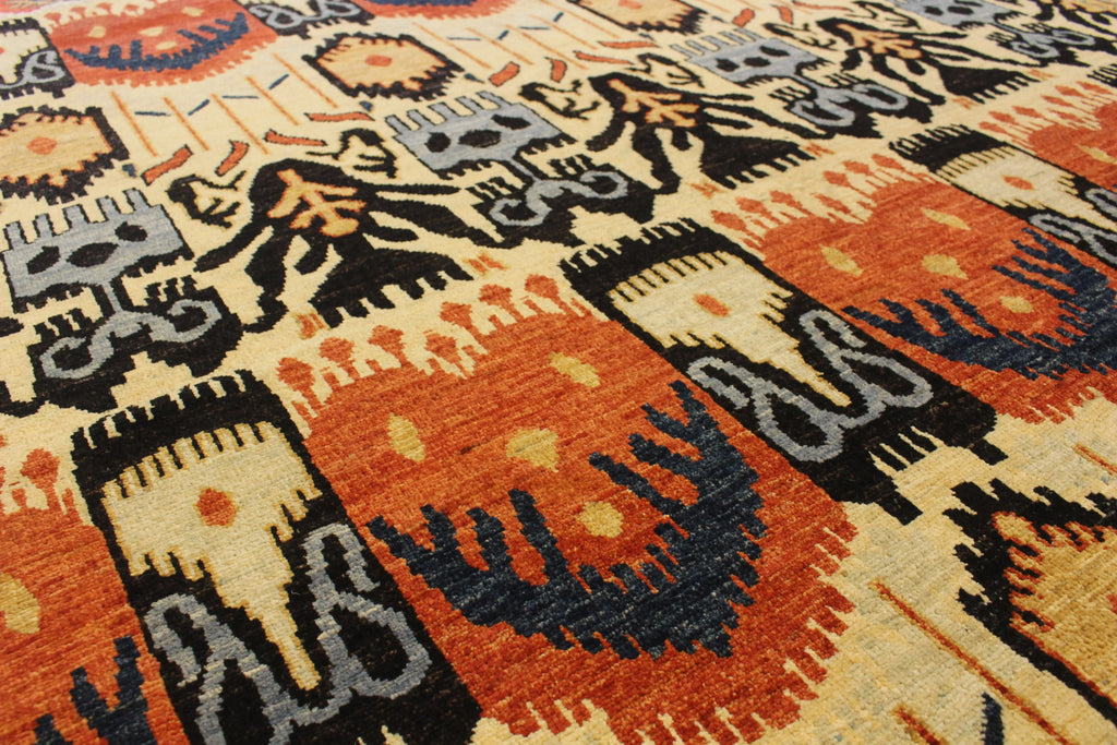4'10"x6'3" Ikat (s) Hand Knotted