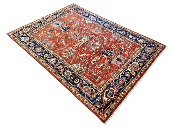 4'10"x6'8" Afghan-Mahal Hand Knotted