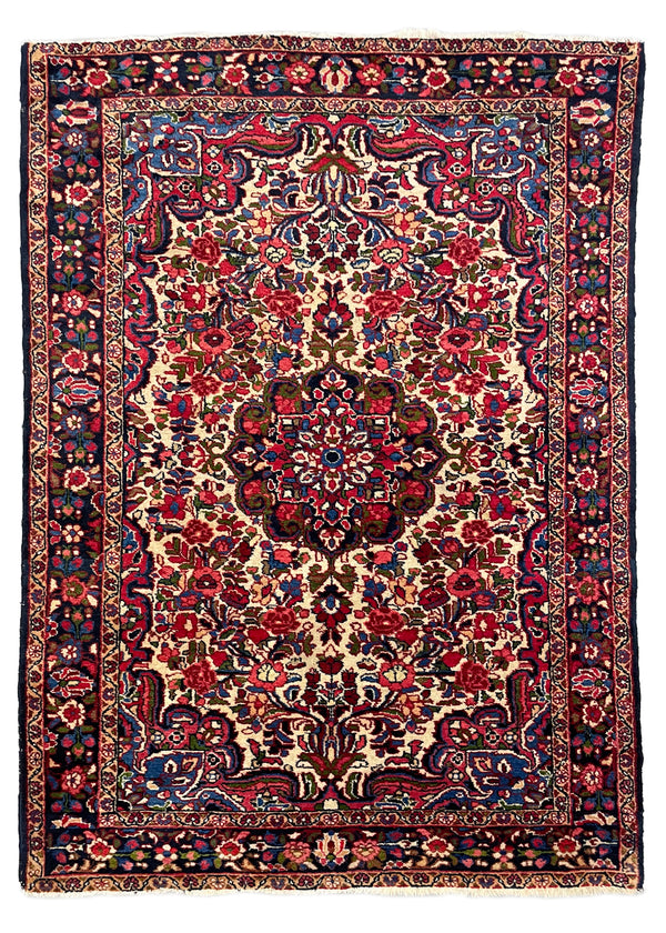 4'10"x6'8" Borchalou Hamadan Hand Knotted