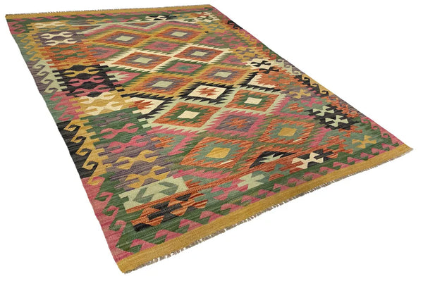 4'10"x6'8" Kilim Hand Woven