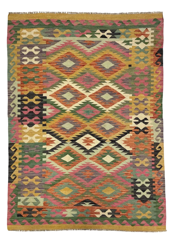 4'10"x6'8" Kilim Hand Woven
