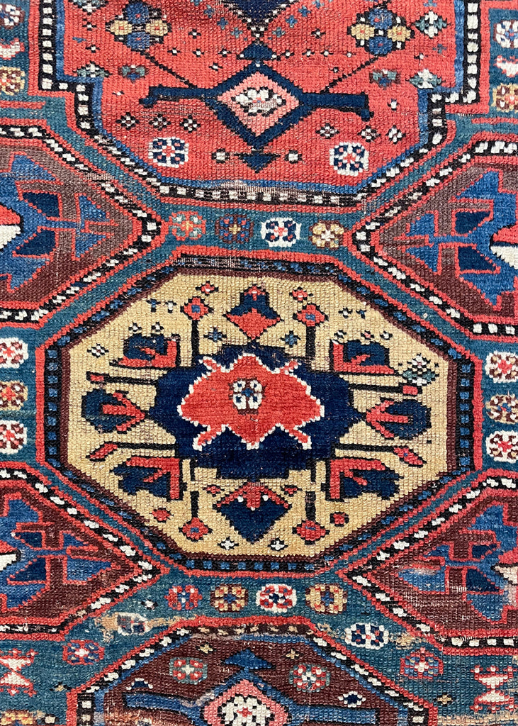 4'10"x8'5" Kurdish Hand Knotted