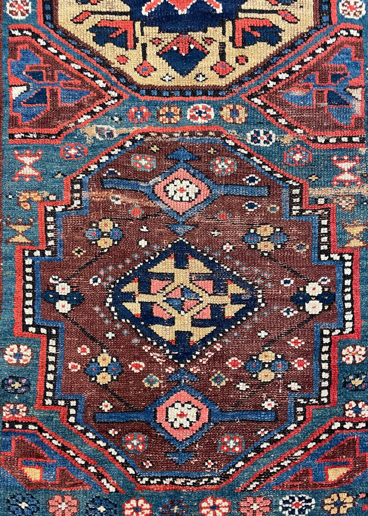 4'10"x8'5" Kurdish Hand Knotted