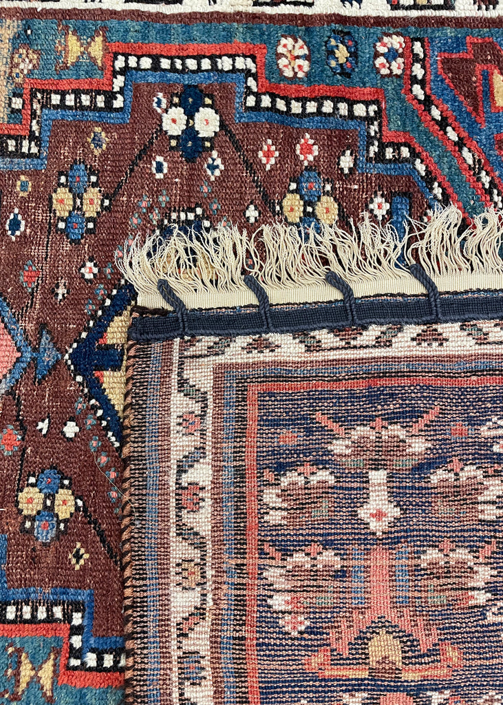 4'10"x8'5" Kurdish Hand Knotted