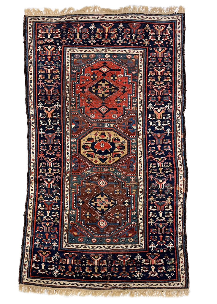4'10"x8'5" Kurdish Hand Knotted