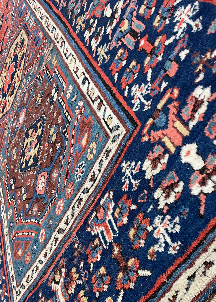 4'10"x8'5" Kurdish Hand Knotted