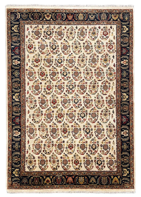 4'11"x7'1" Qum Hand Knotted