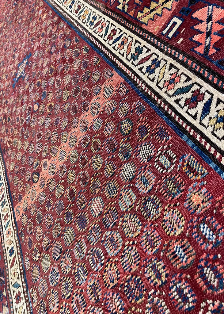4'1"x14'8" Kurdish Hand Knotted