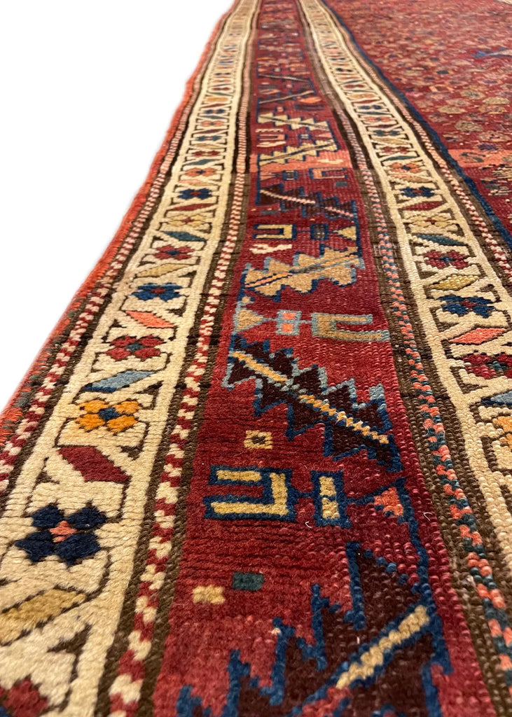 4'1"x14'8" Kurdish Hand Knotted