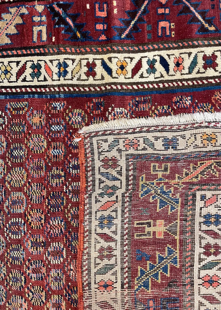 4'1"x14'8" Kurdish Hand Knotted