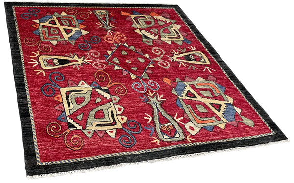 4'1"x4'1" Suzani Hand Knotted