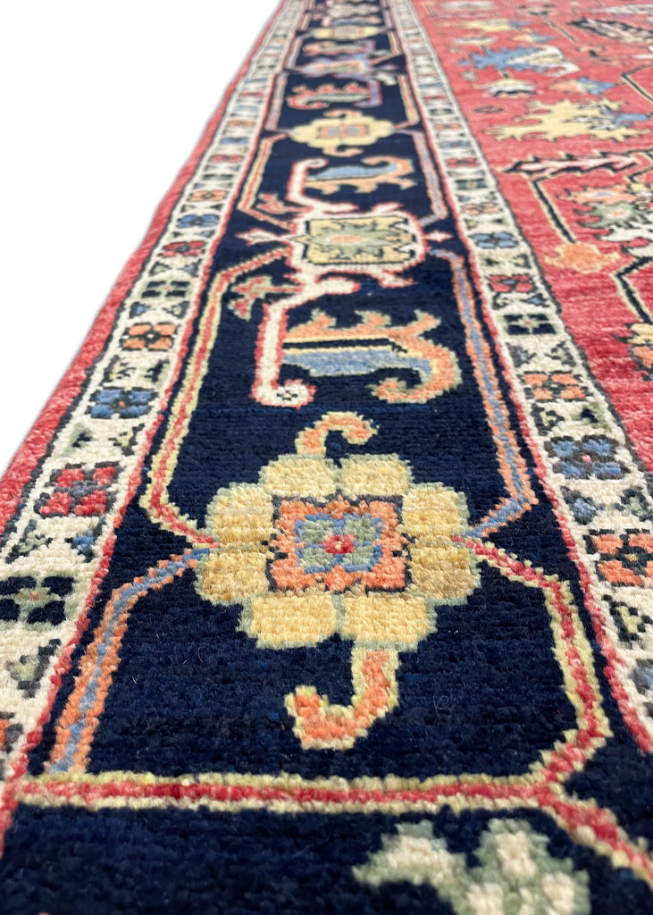 4'1"x5'11" Heriz Hand Knotted