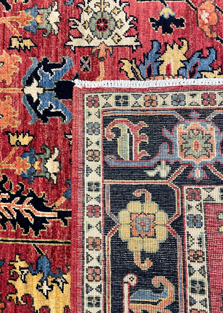 4'1"x5'11" Heriz Hand Knotted