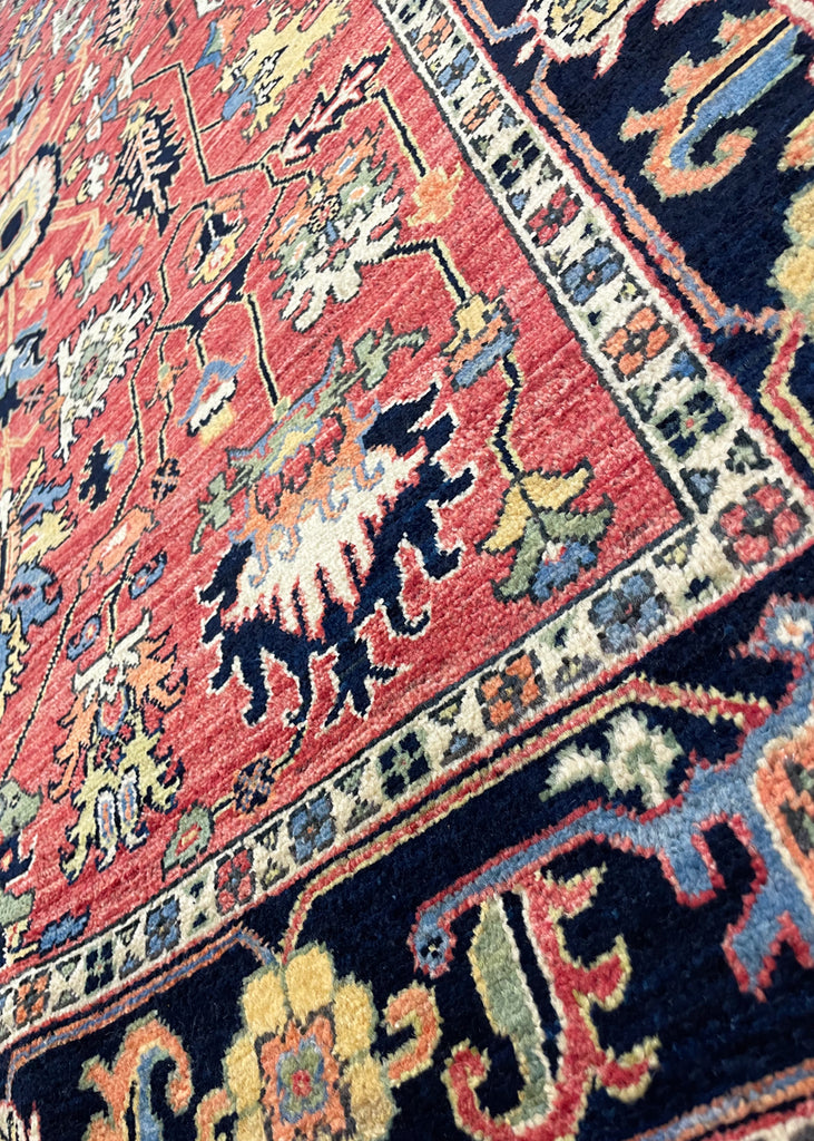 4'1"x5'11" Heriz Hand Knotted