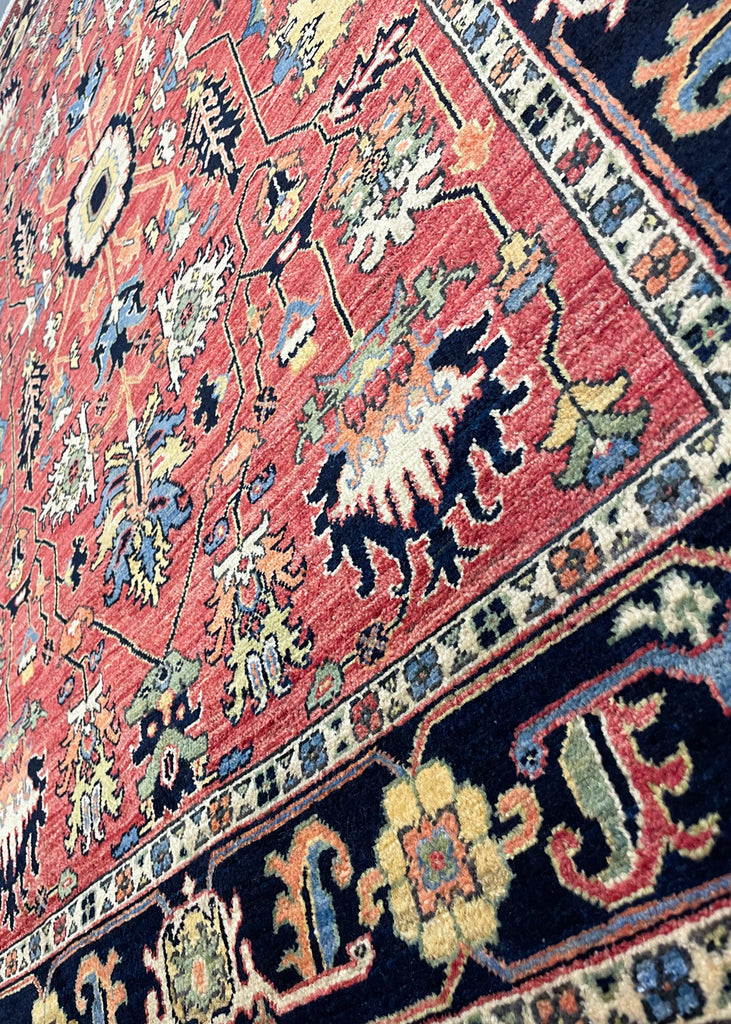 4'1"x5'11" Heriz Hand Knotted