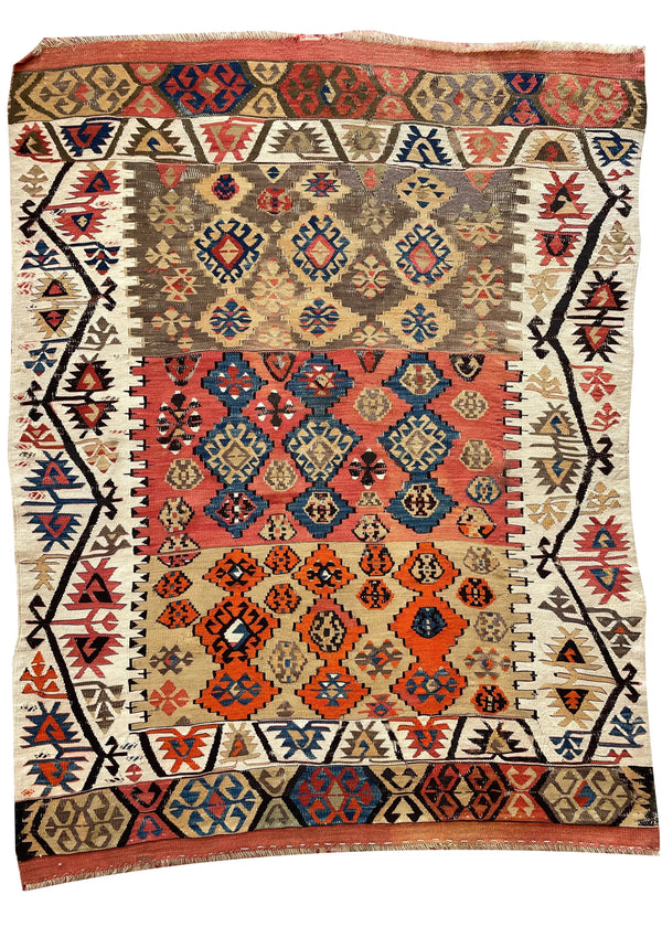 4'1"x5'1" Sivas Kilim (s) Hand Woven