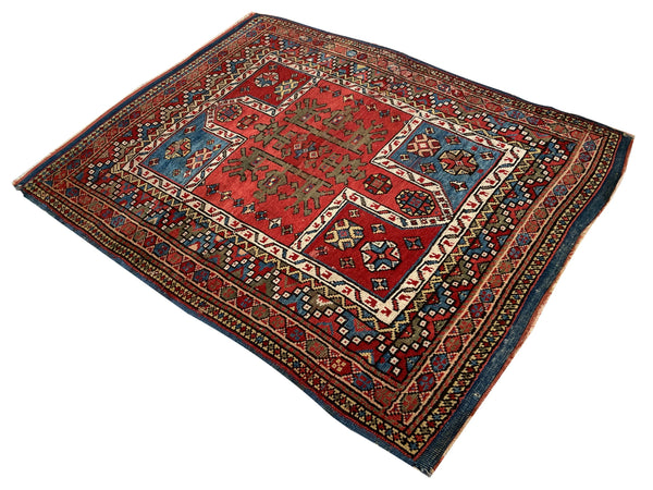 4'1"x5'2" Kozak Hand Knotted