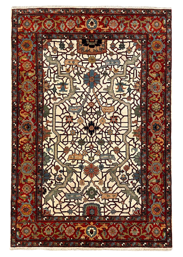 4'1"x6'2" Arabesque Hand Knotted