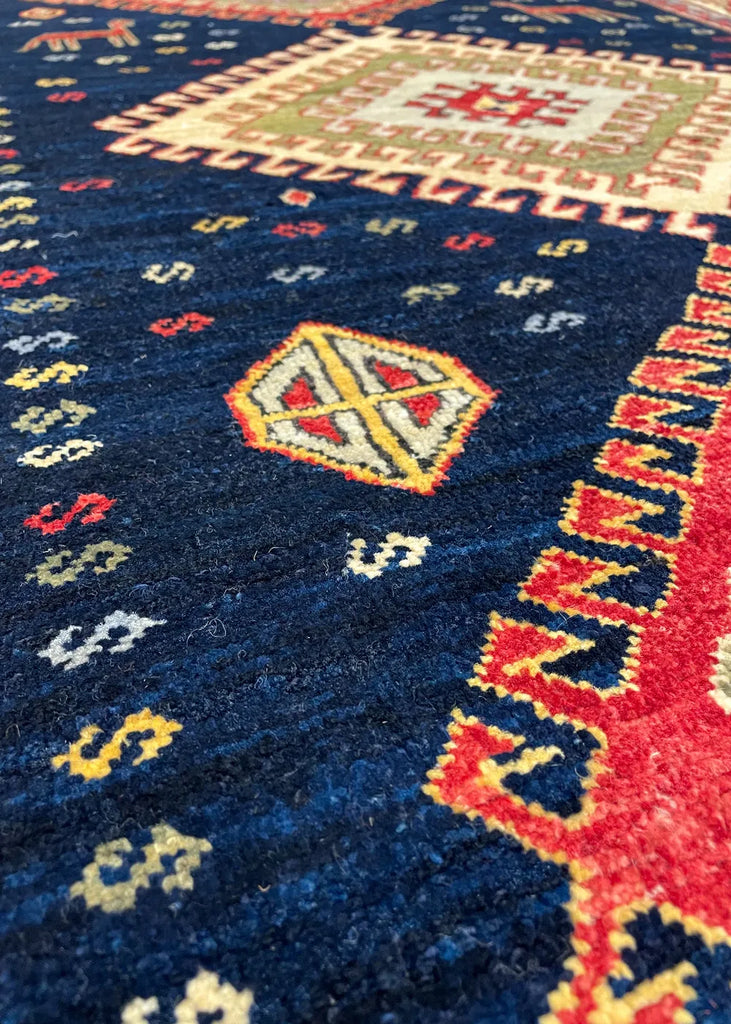 4'1"x6'2" Kazak Hand Knotted