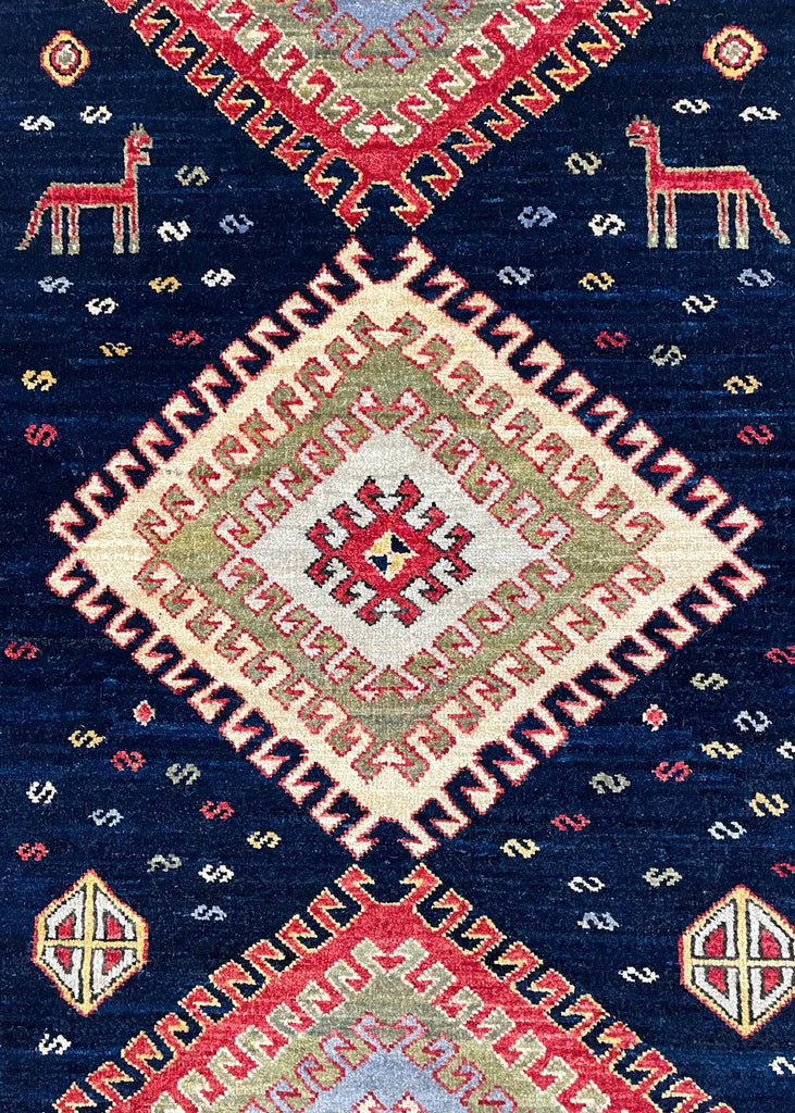 4'1"x6'2" Kazak Hand Knotted