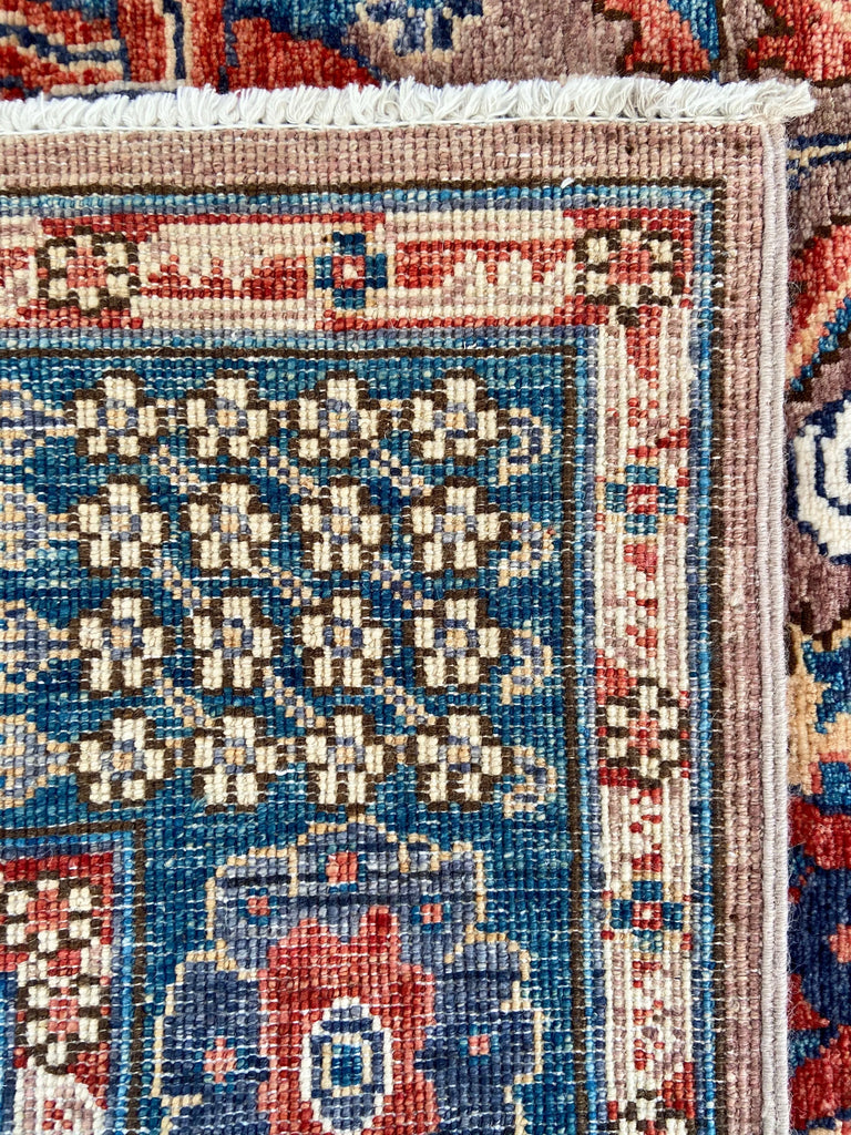 4'1"x6'3" Afghan-Harshang Hand Knotted