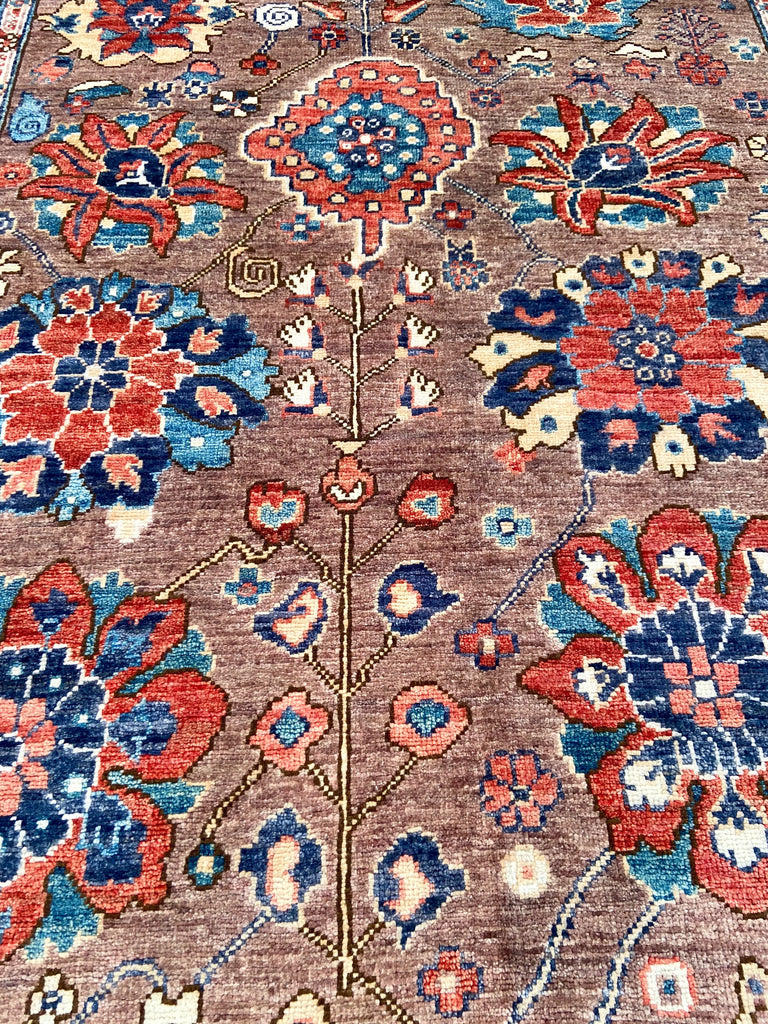 4'1"x6'3" Afghan-Harshang Hand Knotted