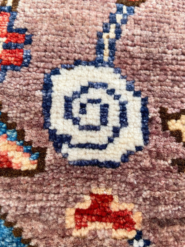 4'1"x6'3" Afghan-Harshang Hand Knotted