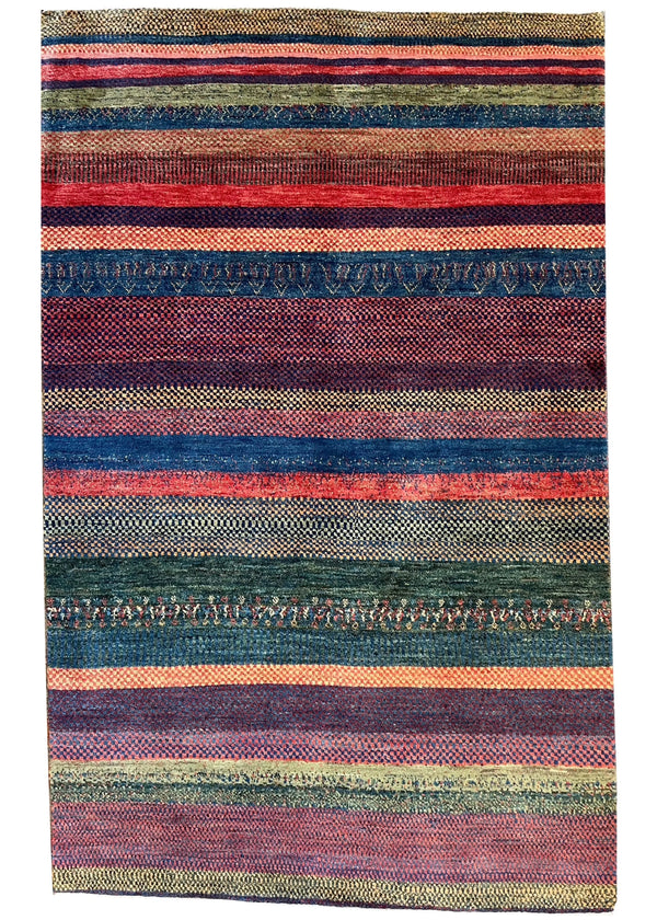 4'1"x6'5" Kashkuli Gabbeh Hand Knotted