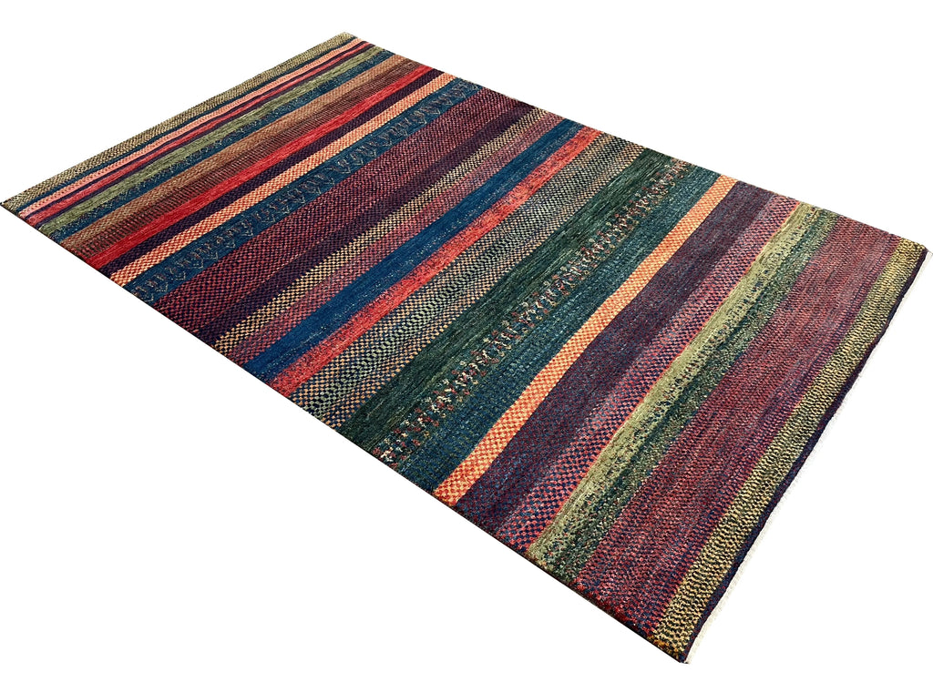 4'1"x6'5" Kashkuli Gabbeh Hand Knotted