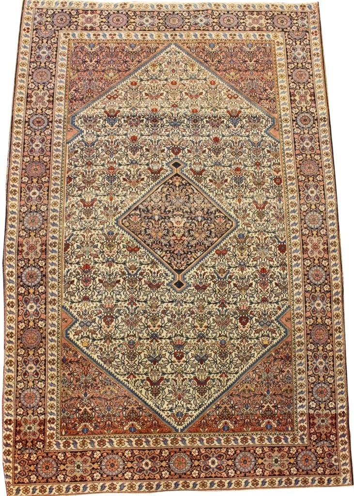 4'1x6'6 Farahan Sarouk Hand Knotted