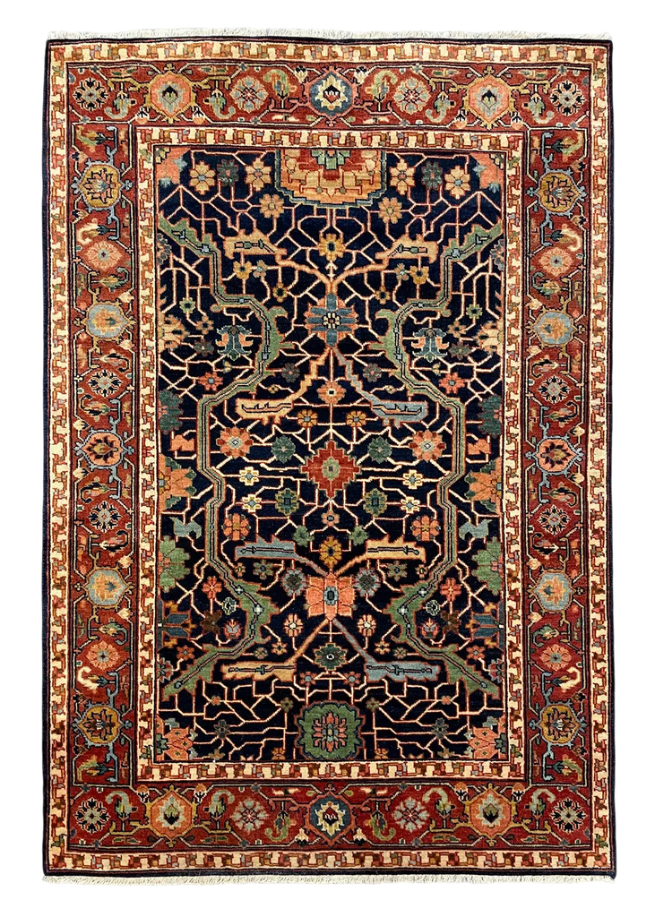 4'1"x6' Arabesque Hand Knotted